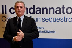 Ezio Mauro durante la presentazione del film-documentario ''Il condannato-Cronaca di un sequestro''