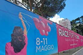 Inaugurazione del villaggio della salute al Circo Massimo a Roma in vista della Race for the cure di domenica 11 maggio