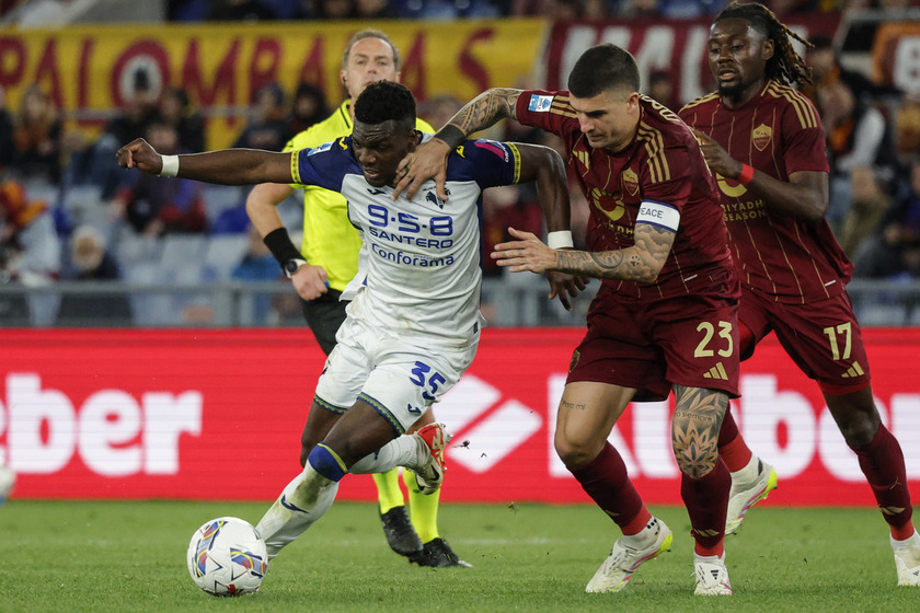Serie A soccer match between AS Roma vs Hellas Verona