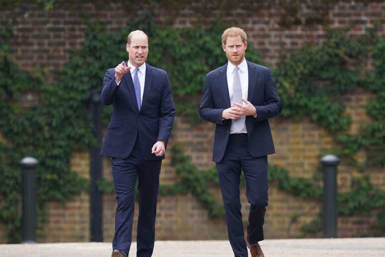 Harry e William scoprono insieme la statua della madre Diana (archivio) © ANSA/EPA