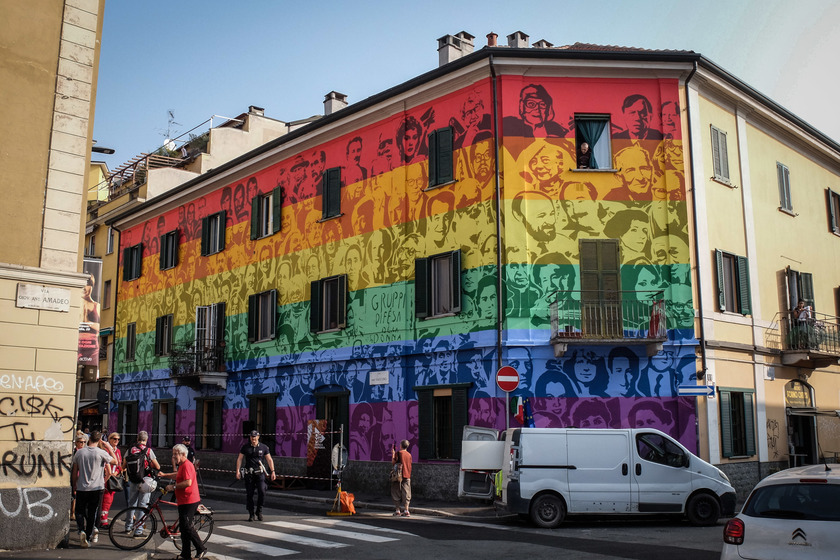 Inaugurazione de  'Il murale dei diritti ' a Milano - RIPRODUZIONE RISERVATA