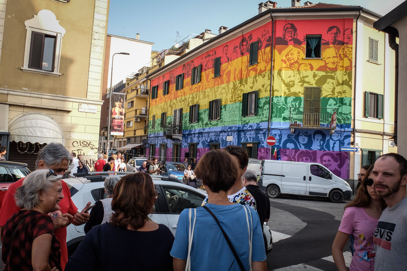 Inaugurazione de  'Il murale dei diritti ' a Milano - RIPRODUZIONE RISERVATA