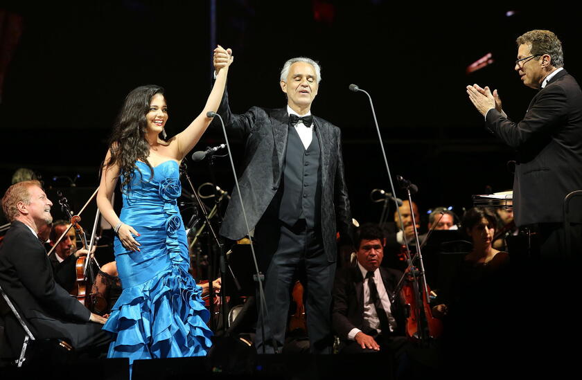 Andrea Bocelli performs in the Mexican Caribbean - RIPRODUZIONE RISERVATA