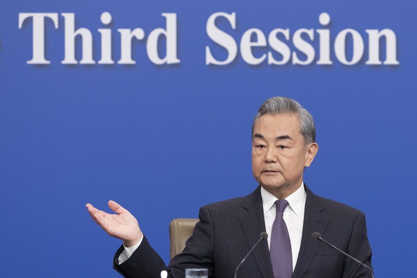 Chinese Foreign Minister Wang Yi holds press conference at Third Session of 14th National People's Congress