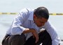 Barack Obama sulla spiaggia di Port Fourchon, Louisiana